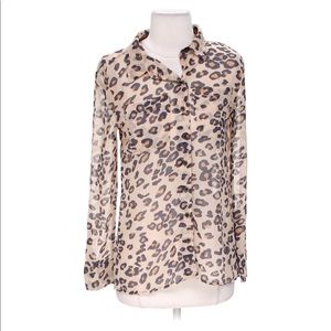 Mudd Sheer Cheetah Print Blouse